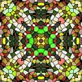 Mosaic kaleidoscope jewel seamless pattern texture background - vibrant colored with black grout Royalty Free Stock Photo