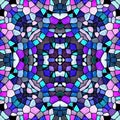 Mosaic kaleidoscope jewel seamless pattern texture background - vibrant colored with black grout Royalty Free Stock Photo