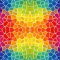 Mosaic kaleidoscope seamless background - full color rainbow spectrum colored Royalty Free Stock Photo