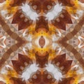 Mosaic kaleidoscope seamless pattern background - brown, yellow, orange and gray colored Royalty Free Stock Photo