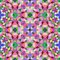 Mosaic kaleidoscope seamless pattern background - full color spectrum colorful variegated colored with gray grout Royalty Free Stock Photo