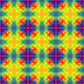 Mosaic kaleidoscope seamless pattern background - full spectrum rainbow infra colored Royalty Free Stock Photo