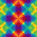 Mosaic kaleidoscope seamless pattern background - full spectrum rainbow multi colored