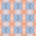 Mosaic kaleidoscope seamless pattern background - colored with salmon pink and icy blue color Royalty Free Stock Photo