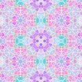 Mosaic kaleidoscope seamless pattern background - pastel pink blue purple violet gray mauve colored with white grout Royalty Free Stock Photo