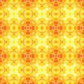 Mosaic kaleidoscope seamless pattern background - sunny yellow and orange colored with white grout Royalty Free Stock Photo