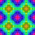 Mosaic kaleidoscope seamless pattern background - vibrant highlight rainbow full spectrum colored Royalty Free Stock Photo