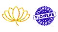 Mosaic Lotus Icon with Distress Flowers Stamp