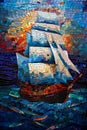 Mosaic Magic: A Stunning Sunset Sail Through Irregular Panes of