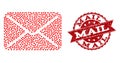 Valentine Heart Composition of Mail Icon and Rubber Stamp Royalty Free Stock Photo