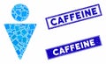 Man Mosaic and Grunge Rectangle Caffeine Watermarks