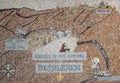 Mosaic map of Bethlehem, Church of St Catherine, near the Church of Nativity in Bethlehem, Israel Royalty Free Stock Photo