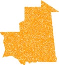Mosaic Map of Mauritania - Gold Collage of Detritus Fractions in Yellow Shades
