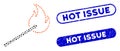Elliptic Collage Match Flame with Grunge Hot Issue Seals Royalty Free Stock Photo