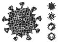 Square MERS Virus Icon Vector Mosaic