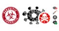 Mosaic Microbe Antibiotic Icon with Grunge Parasitic Seal
