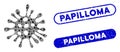 Mosaic Microbe Icon with Coronavirus Scratched Papilloma Stamp