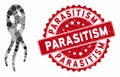 Mosaic Microorganism with Grunge Parasitism Seal