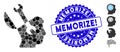 Collage Mind Wrench Tools Icon with Distress Memorize! Seal