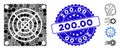 Collage Mining ASIC Device Icon with Grunge 200.00 Stamp Royalty Free Stock Photo