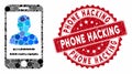 Mosaic Mobile Account with Textured Phone Hacking Seal