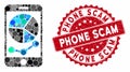 Mosaic Mobile Graphs with Grunge Phone Scam Seal