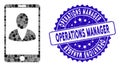 Mosaic Mobile User Profile Icon with Grunge Operations Manager Stamp