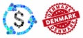 Mosaic Money Circulation with Distress Denmark Seal