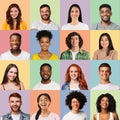 Mosaic Of Multicultural Females And Males Faces In Collage Royalty Free Stock Photo