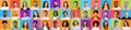 Mosaic Of Multiracial Millennial People Faces Headshots Over Colorful Backgrounds Royalty Free Stock Photo
