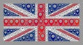 Guide United Kingdom Flag - Mosaic with Map Pointers Royalty Free Stock Photo