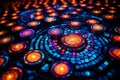 Mosaic of Neon Circles