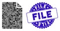 Mosaic New File Icon with Grunge File Stamp