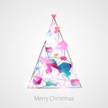 Mosaic New Year tree. Holiday background Royalty Free Stock Photo