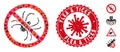 Collage No Spider Icon with Coronavirus Distress Flea and Ticks Seal