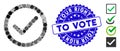 Mosaic OK Option Icon with Distress Your Right to Vote Stamp