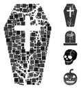 Square Old Coffin Icon Vector Mosaic