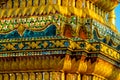 Mosaic ornament on stupa in buddhist temple Wat in Thailand