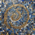 mosaic in the palace spiral mosaic of blue and gold. The spiral mosaic is made of small pieces of agate and granite, Royalty Free Stock Photo