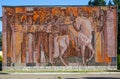 Mosaic panel on a revolutionary theme on the building of the sanatorium named after Dzerzhinsk