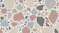Soft pastel terrazzo mosaic with smooth organic fragments in muted tones Royalty Free Stock Photo