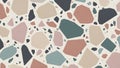 Colorful pebble-style terrazzo mosaic background with irregular soft stone fragments Royalty Free Stock Photo