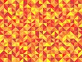 Seamless Red, Orange and Yellow Squares and Triangles Geometric Pattern Background with Mosaic Effect Royalty Free Stock Photo
