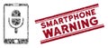 Phone Microphone Mosaic and Grunge Smartphone Warning Stamp Seal with Lines Royalty Free Stock Photo