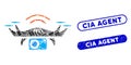 Rectangle Mosaic Photo Spy Drone with Distress CIA Agent Seals