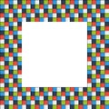 Mosaic Picture Frame Made Of Colorful Squares With Shadow