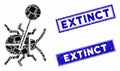 Pinned Bug Mosaic and Grunge Rectangle Extinct Watermarks