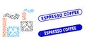 Elliptic Mosaic Plant with Distress Espresso Coffee Seals