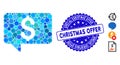 Mosaic Price Message Icon with Grunge Special Christmas Offer Seal Royalty Free Stock Photo