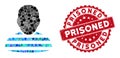 Mosaic Prisoner with Scratched Prisoned Seal Royalty Free Stock Photo